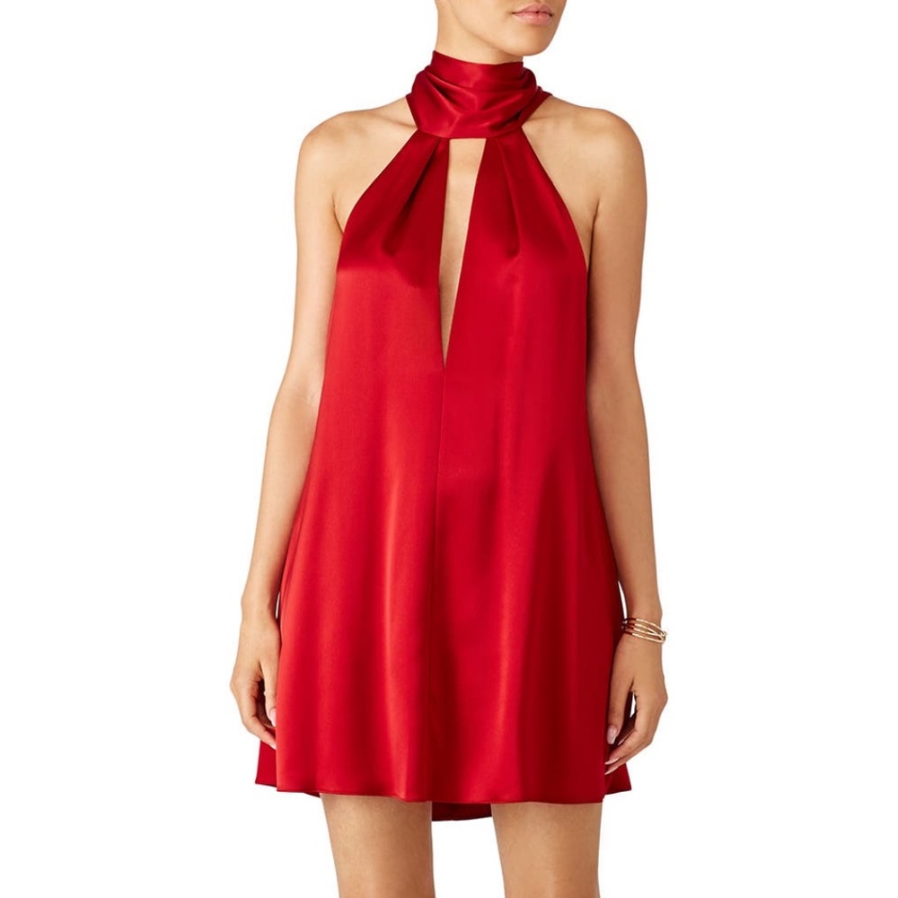 GALVAN London Deep Red Sash Dress in Size Medium